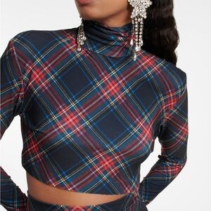 Plaid Crop Top - Red and Blue